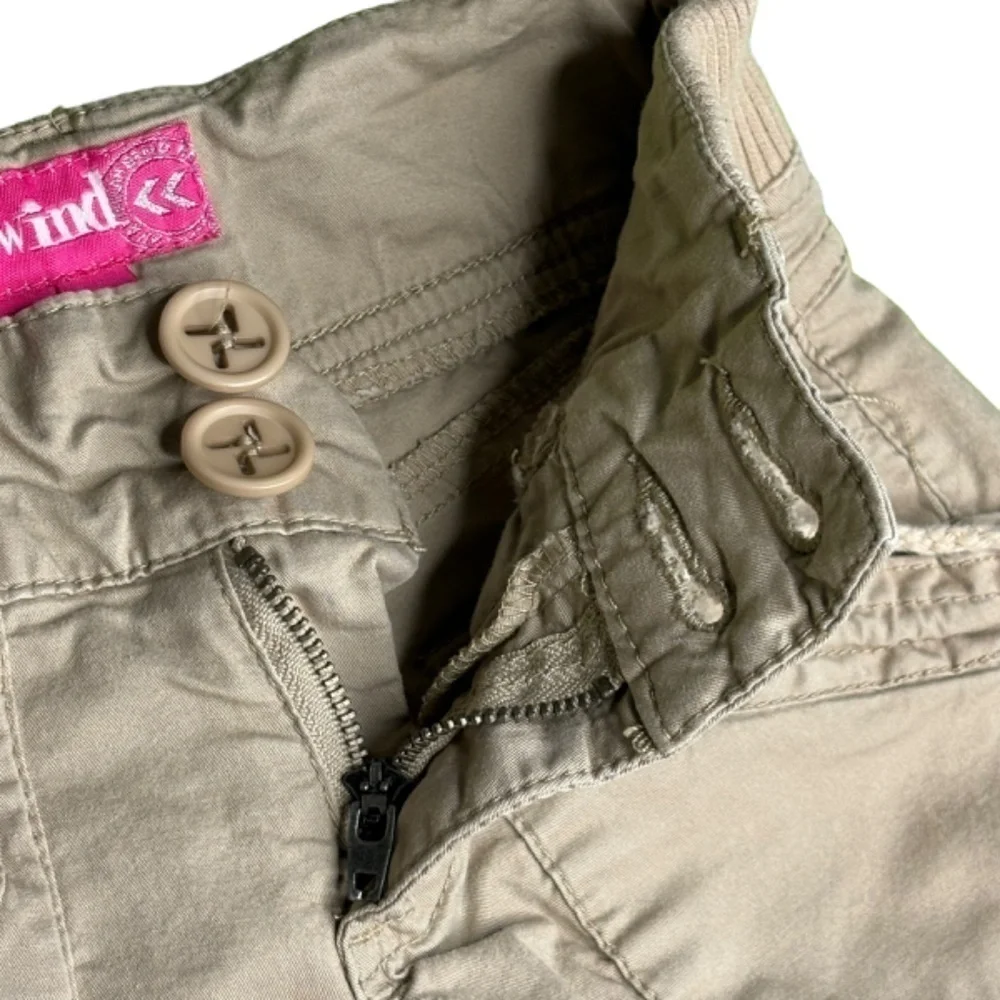 Rewind‎ Girls Shorts Size 7 Tan Khaki Roll Up Adjustable Length Bermuda Shorts